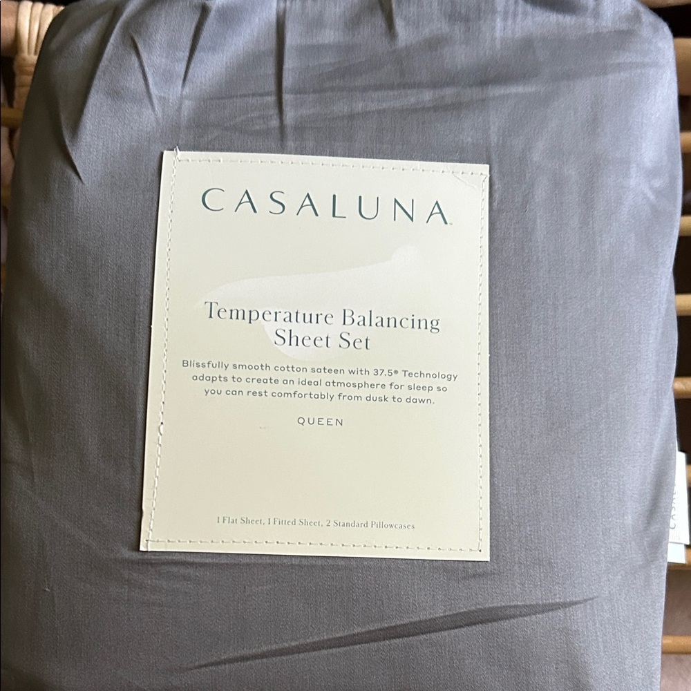 Casaluna Queen Temperature Balancing Sheet Set in Gray